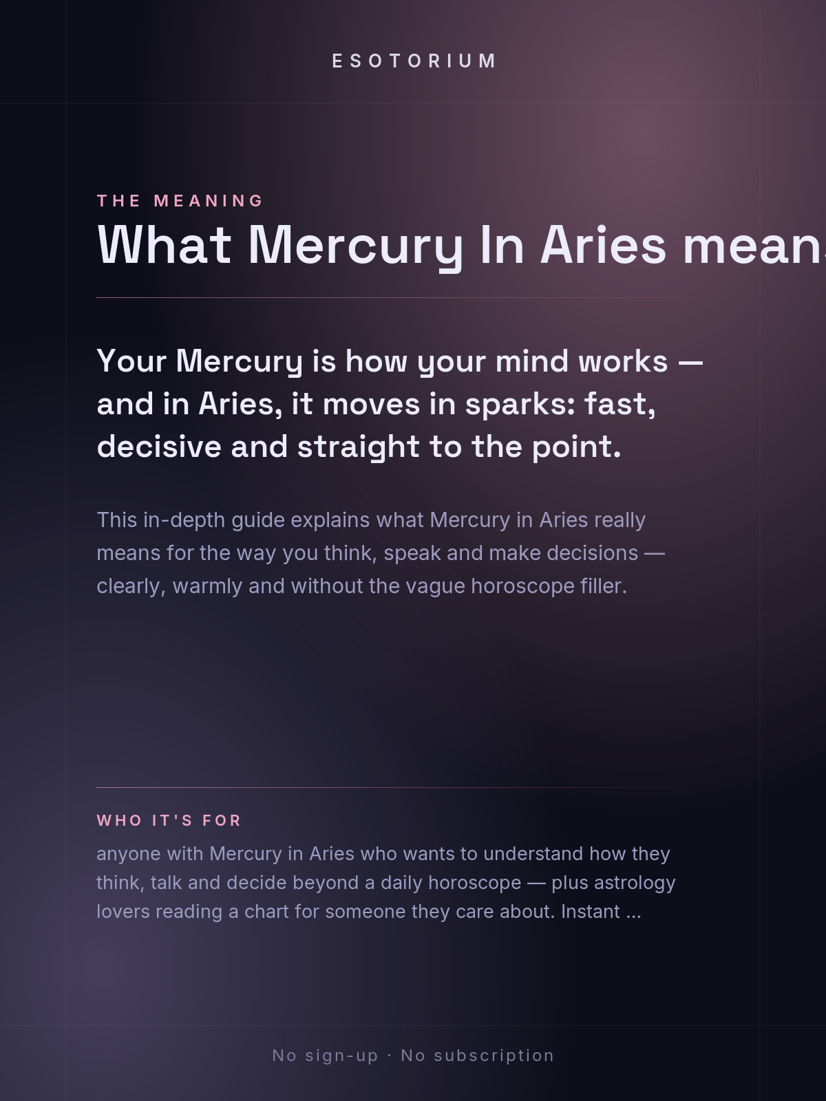 Mercury in Aries — Meaning in Your Birth Chart — What it means