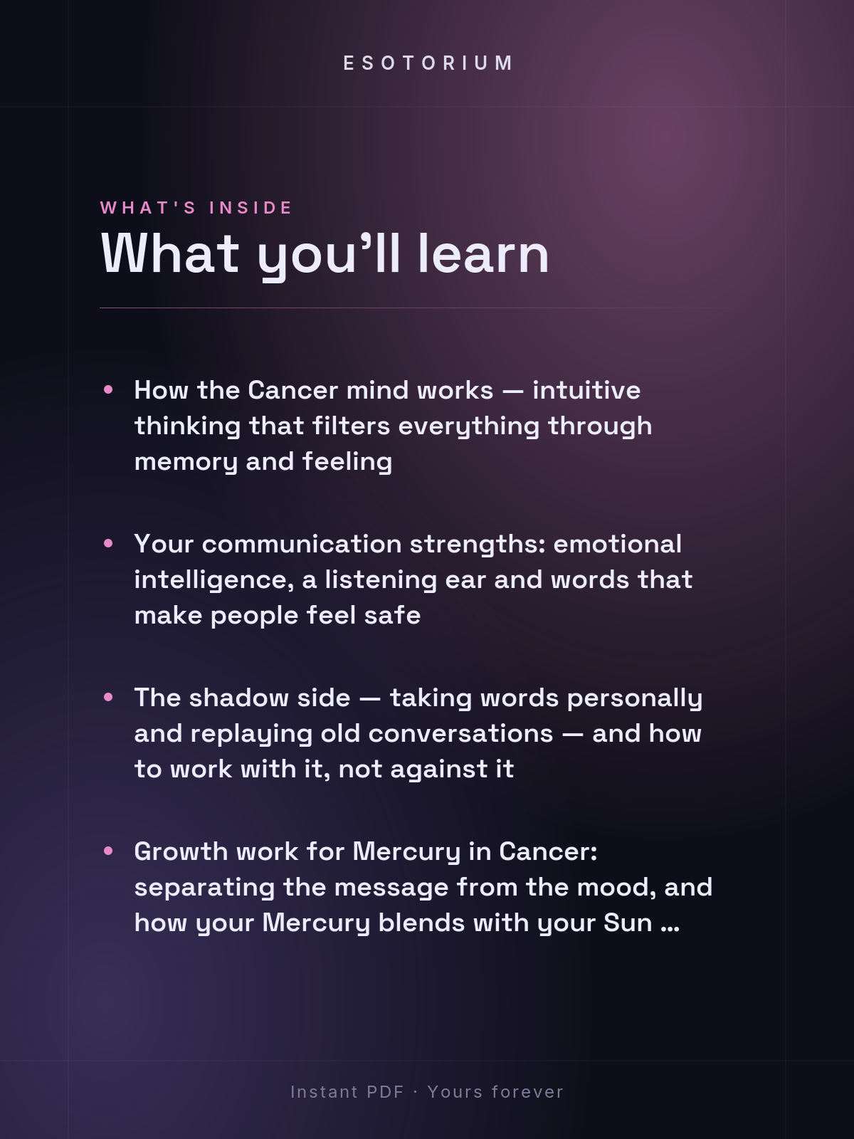 Mercury in Cancer — Meaning in Your Birth Chart — What's inside