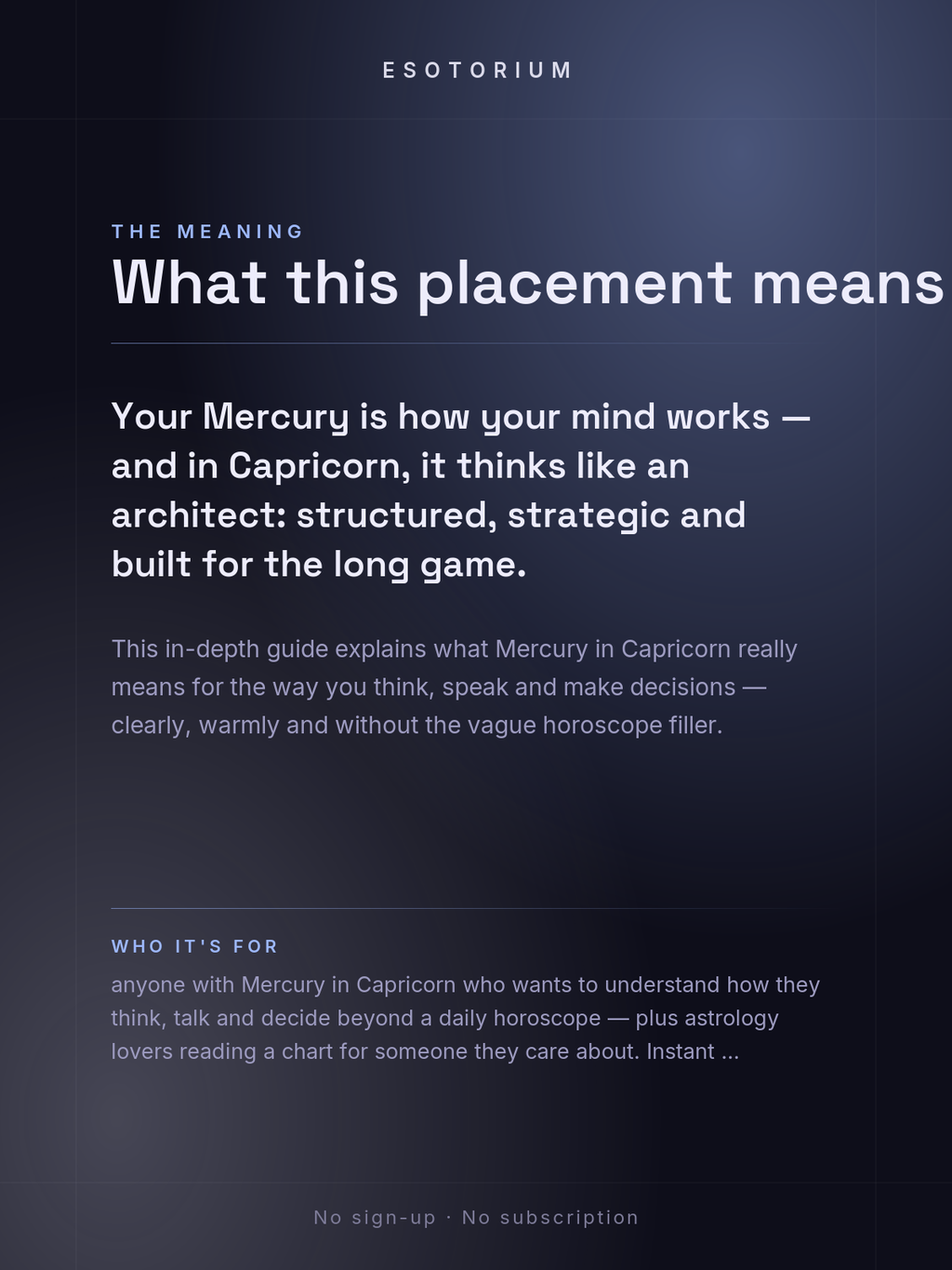 Mercury in Capricorn — Meaning in Your Birth Chart — What it means