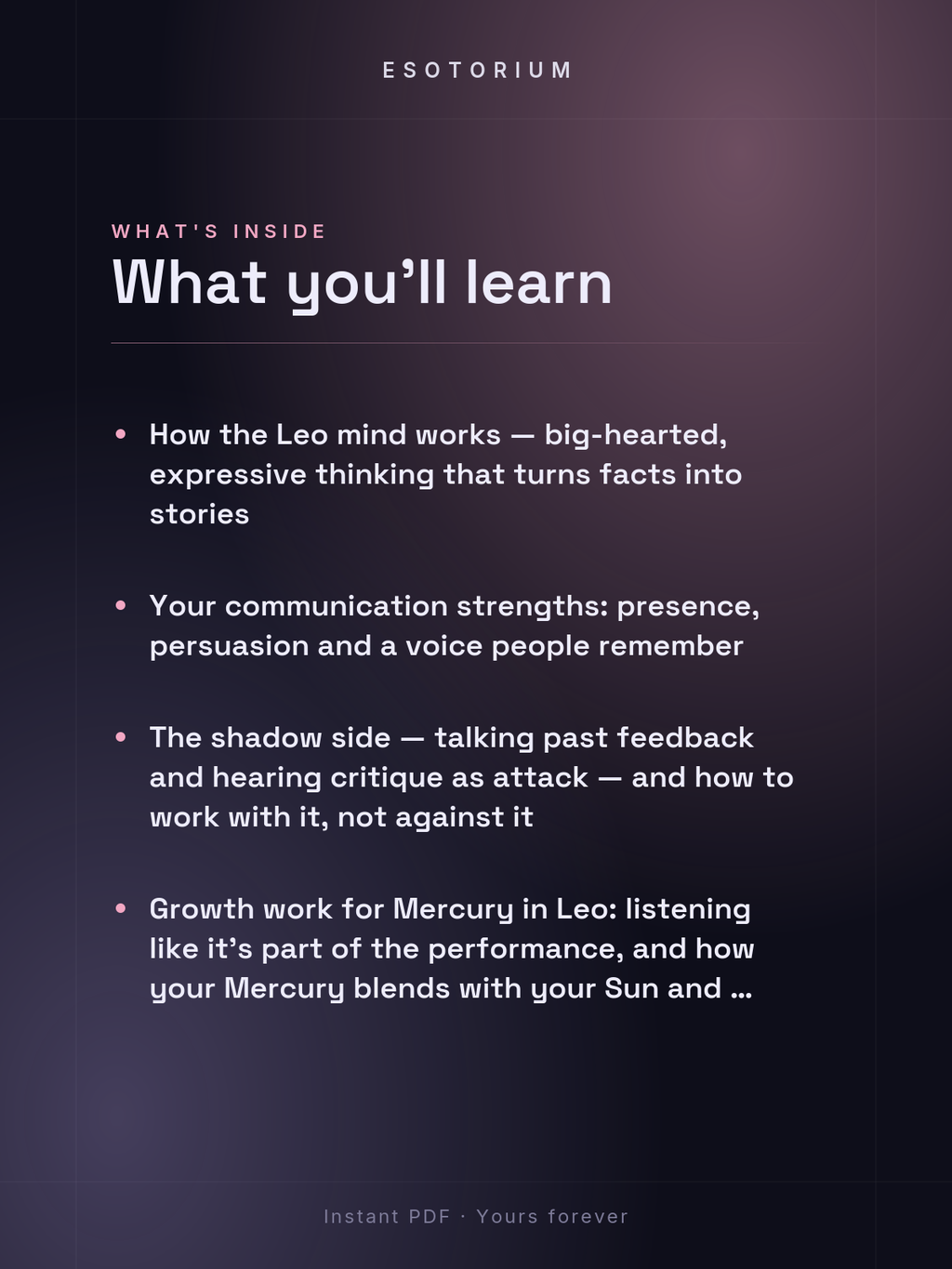 Mercury in Leo — Meaning in Your Birth Chart — What's inside