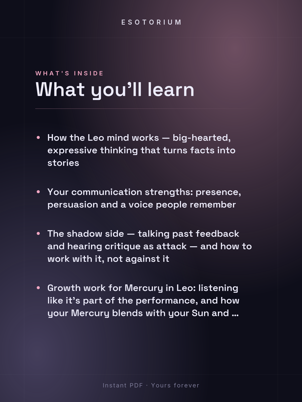 Mercury in Leo — Meaning in Your Birth Chart — What's inside