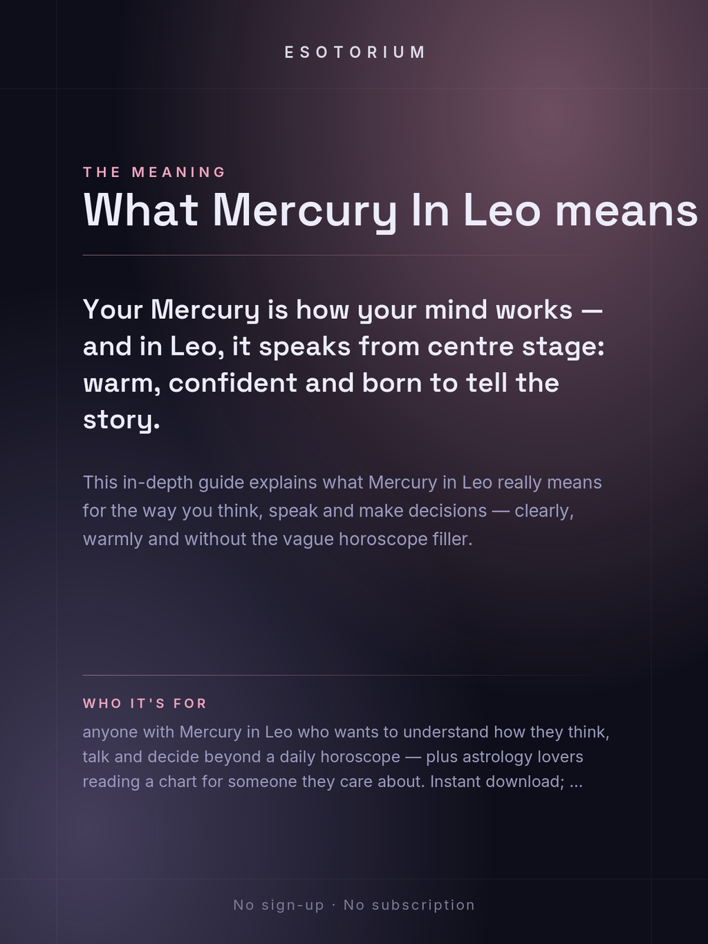 Mercury in Leo — Meaning in Your Birth Chart — What it means