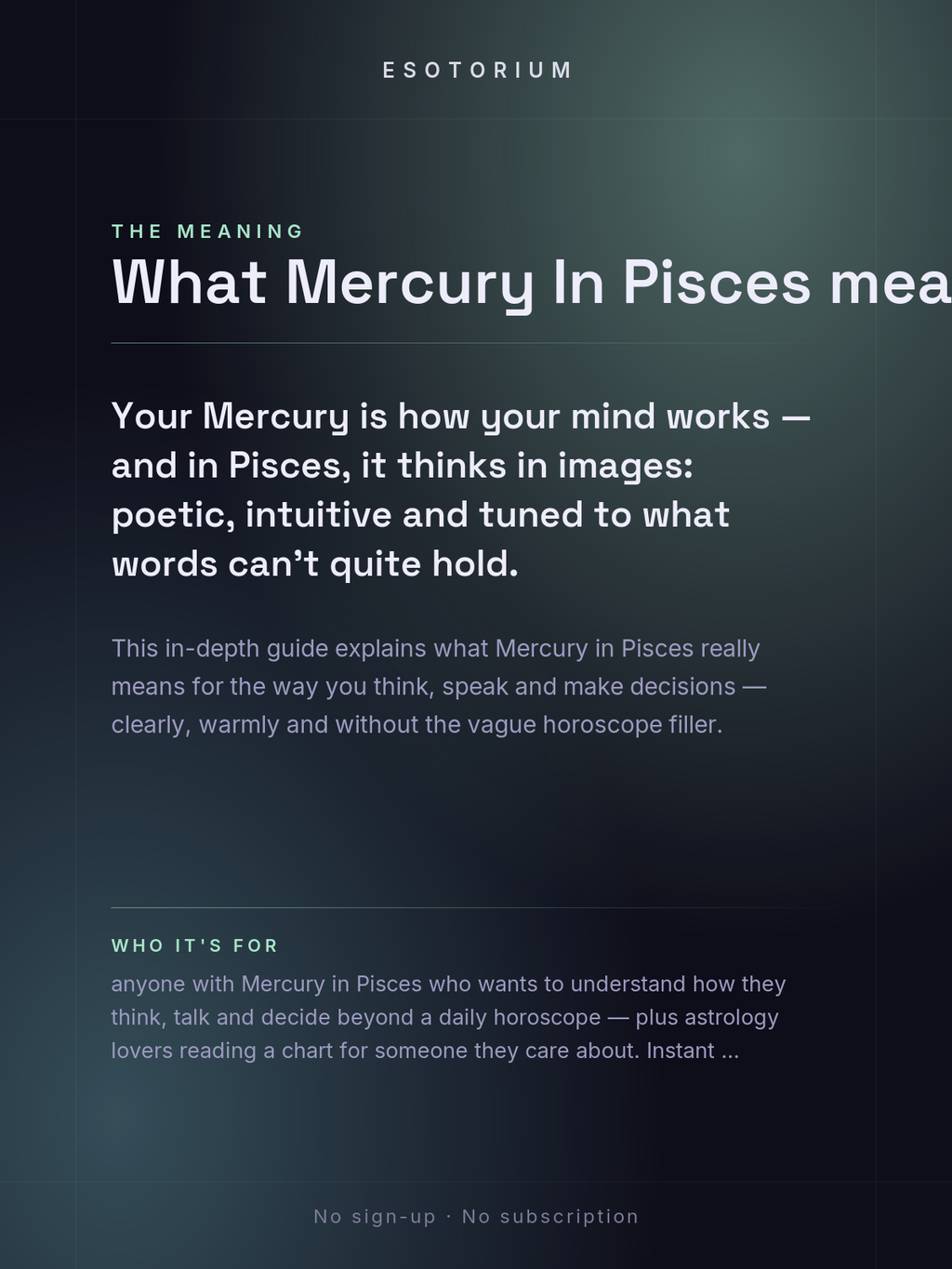 Mercury in Pisces — Meaning in Your Birth Chart — What it means
