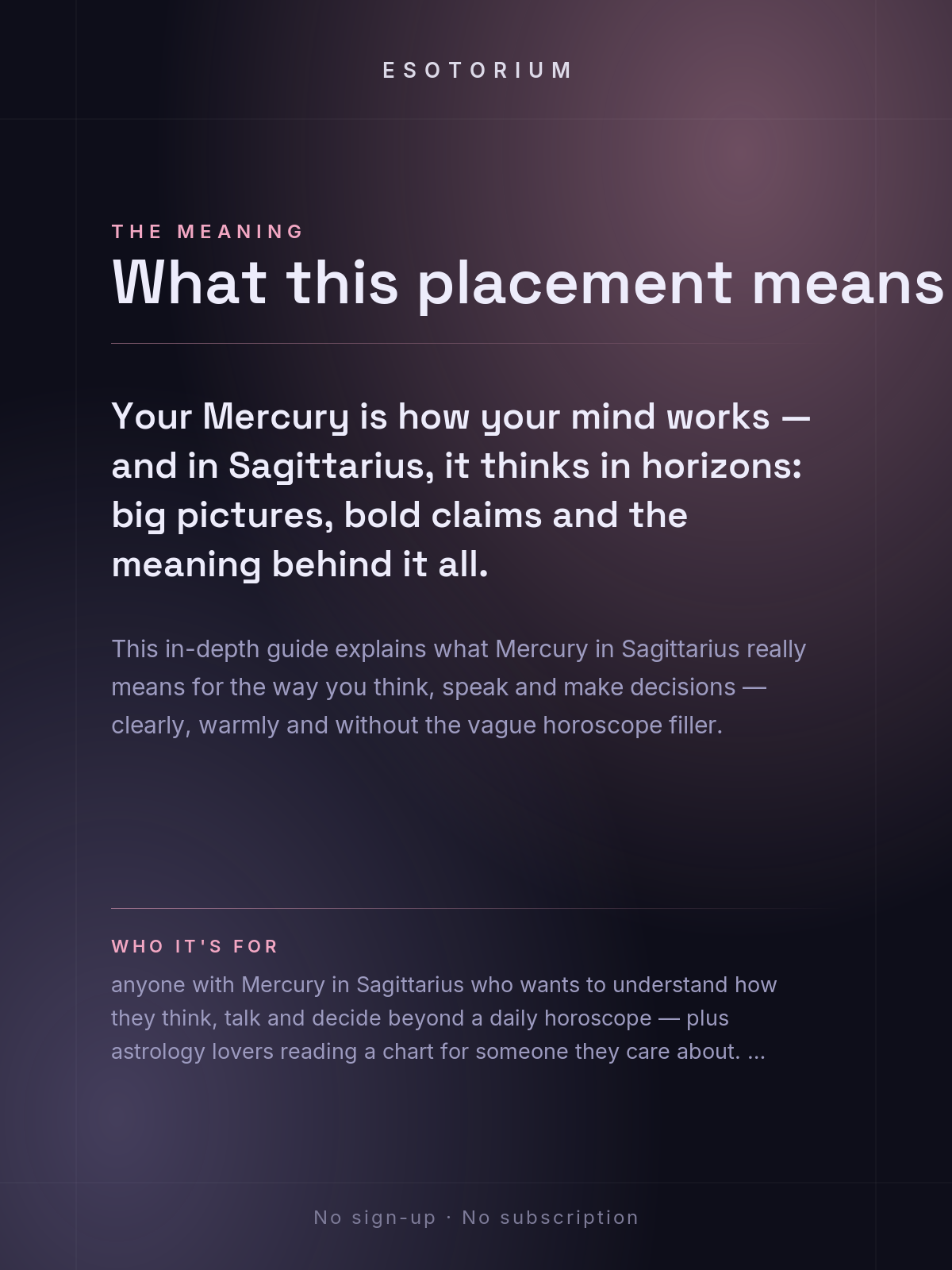 Mercury in Sagittarius — Meaning in Your Birth Chart — What it means