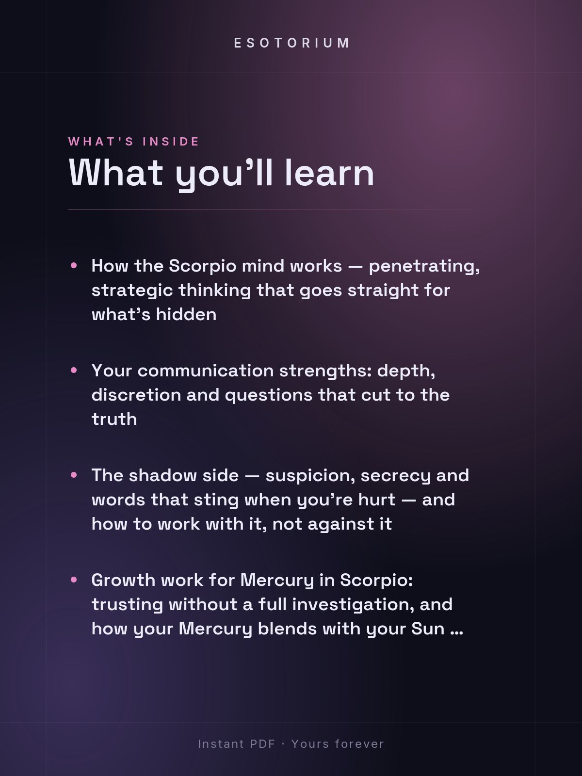 Mercury in Scorpio — Meaning in Your Birth Chart — What's inside