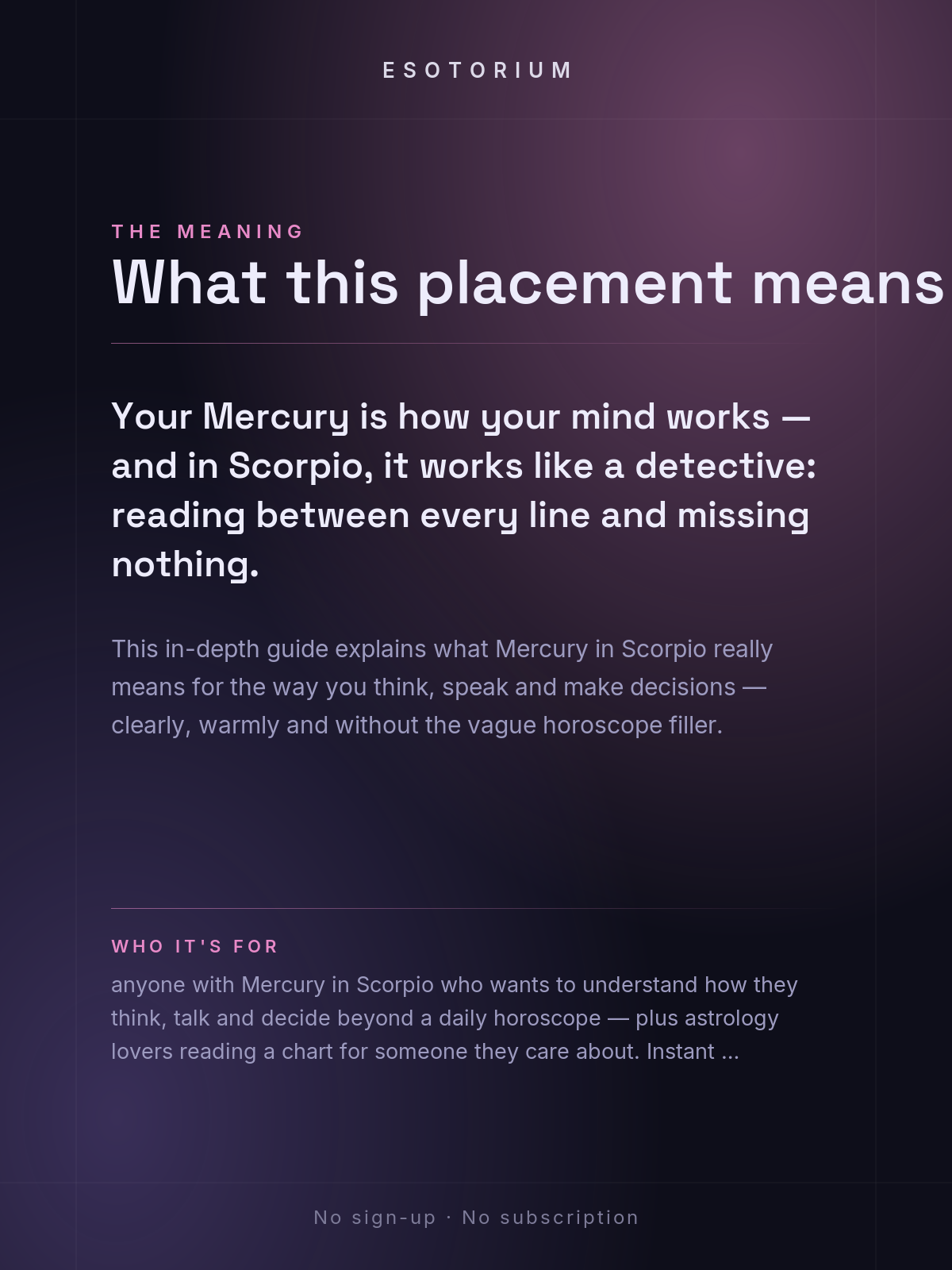 Mercury in Scorpio — Meaning in Your Birth Chart — What it means