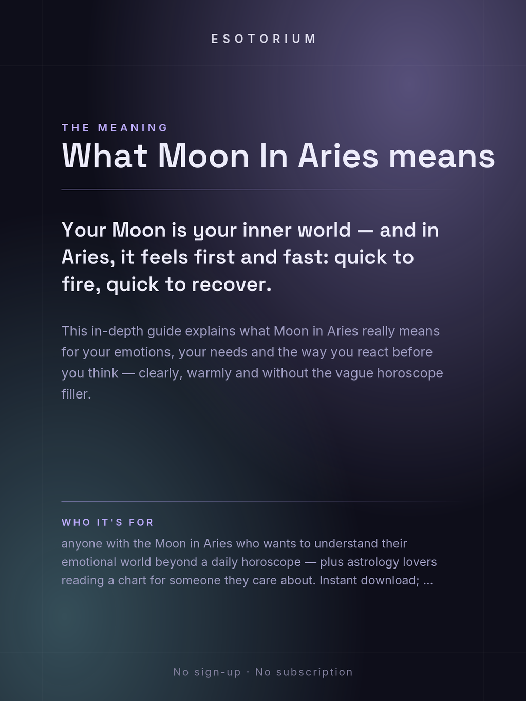 Moon in Aries — Meaning in Your Birth Chart — What it means