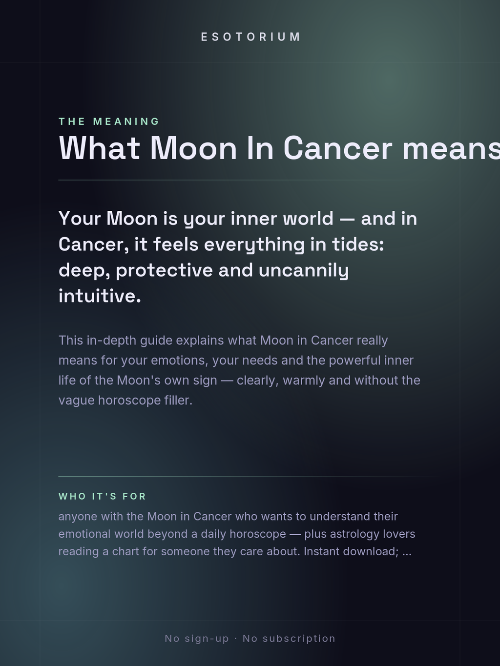 Moon in Cancer — Meaning in Your Birth Chart — What it means