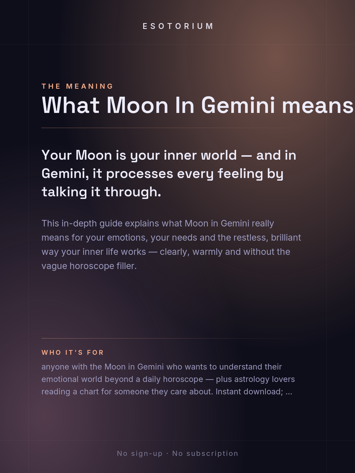 Moon in Gemini — Meaning in Your Birth Chart — What it means