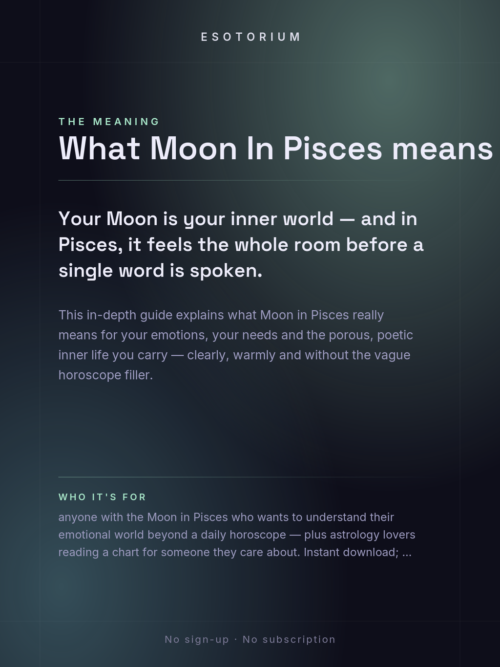 Moon in Pisces — Meaning in Your Birth Chart — What it means