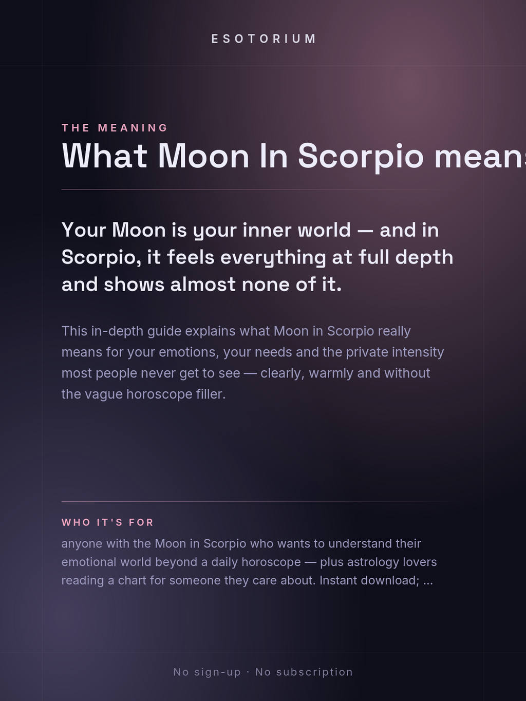 Moon in Scorpio — Meaning in Your Birth Chart — What it means