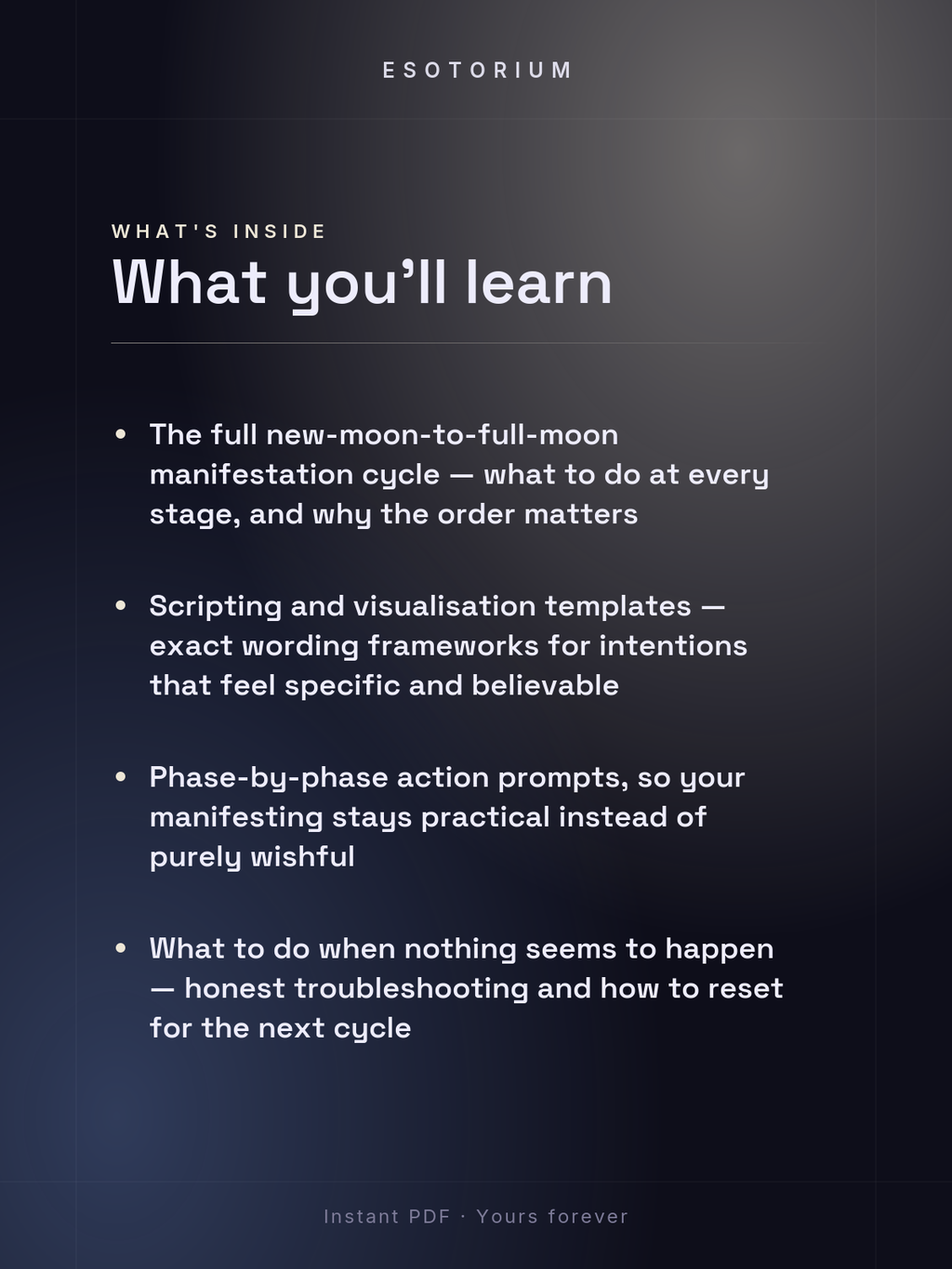 Manifesting with the Moon — Lunar Manifestation Guide — what you'll learn