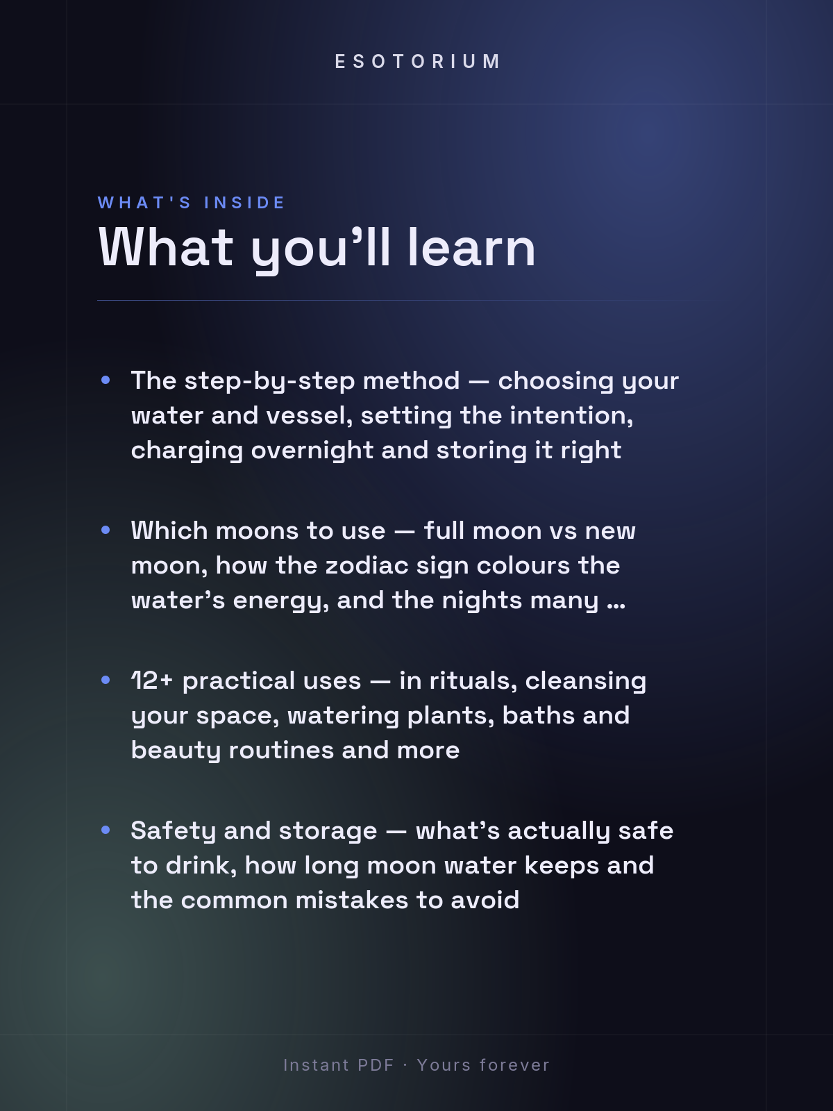 How to Make & Use Moon Water — what you'll learn