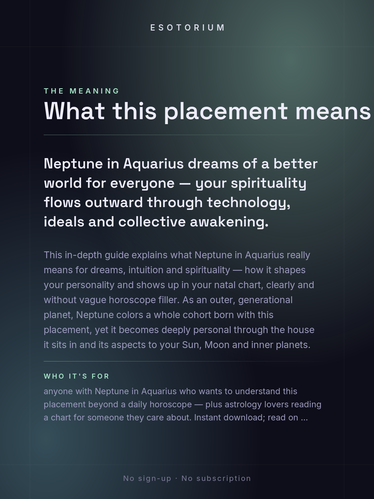 Neptune in Aquarius — Meaning in Your Birth Chart — What it means