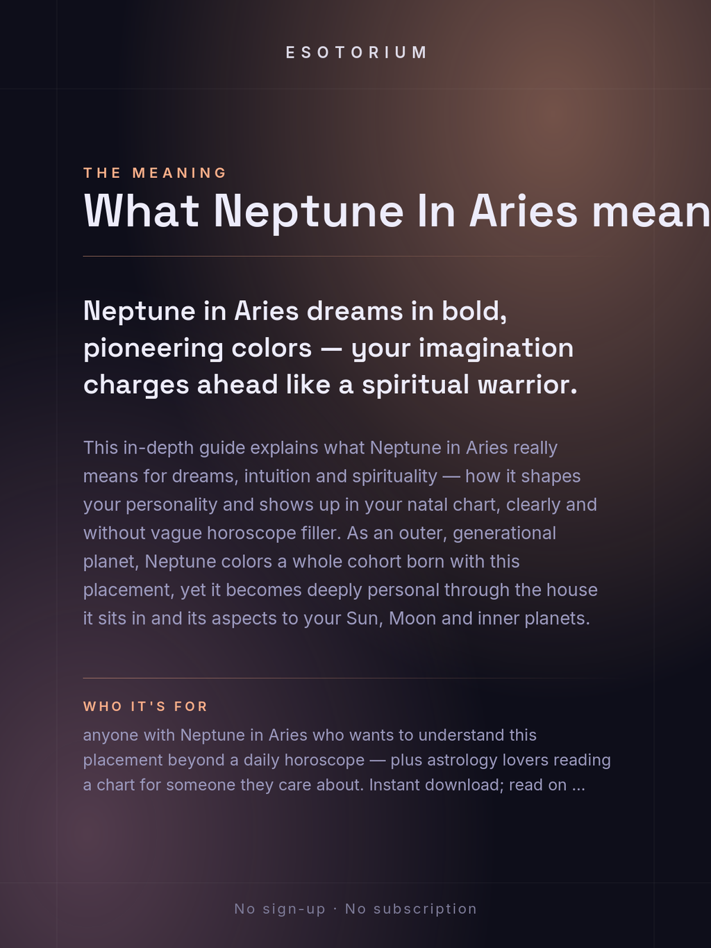 Neptune in Aries — Meaning in Your Birth Chart — What it means