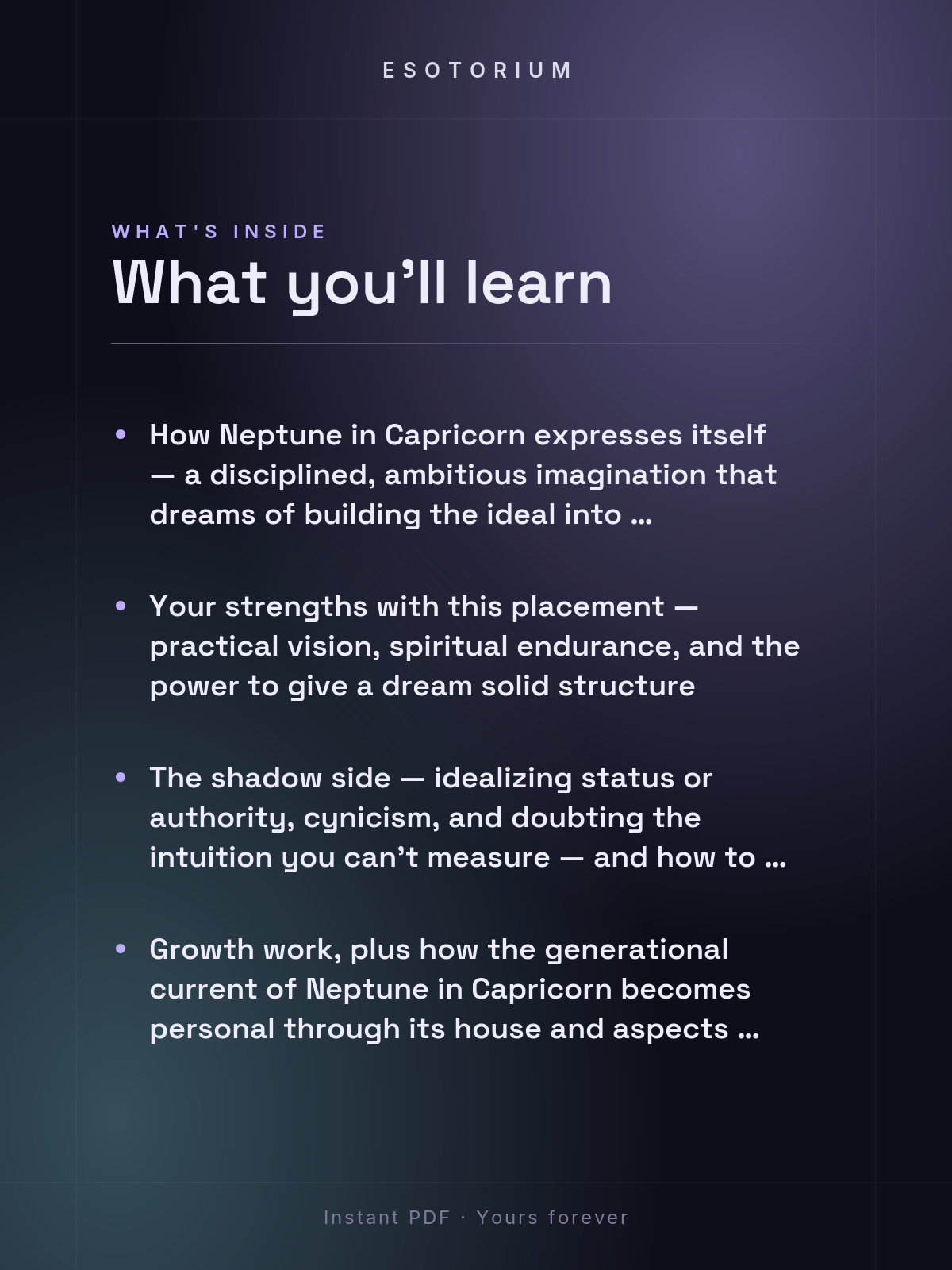 Neptune in Capricorn — Meaning in Your Birth Chart — What's inside
