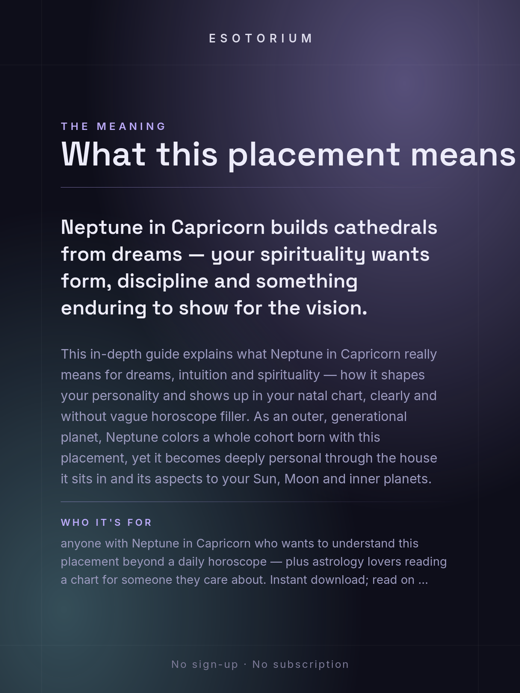 Neptune in Capricorn — Meaning in Your Birth Chart — What it means
