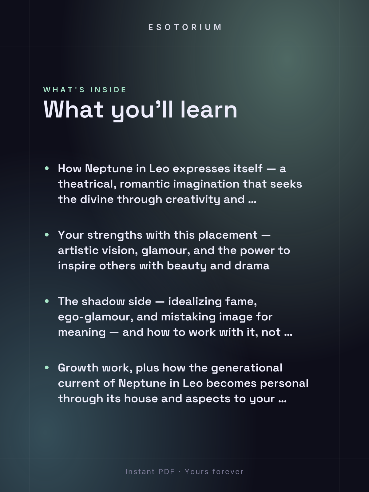 Neptune in Leo — Meaning in Your Birth Chart — What's inside