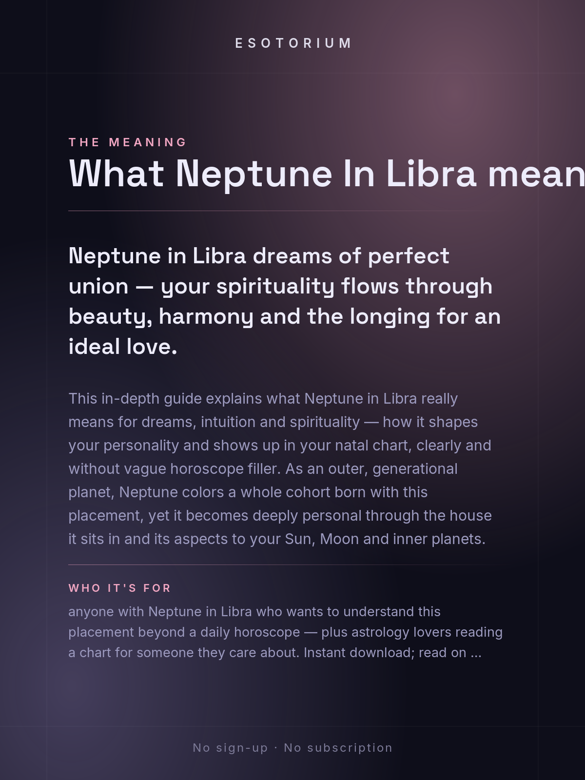 Neptune in Libra — Meaning in Your Birth Chart — What it means
