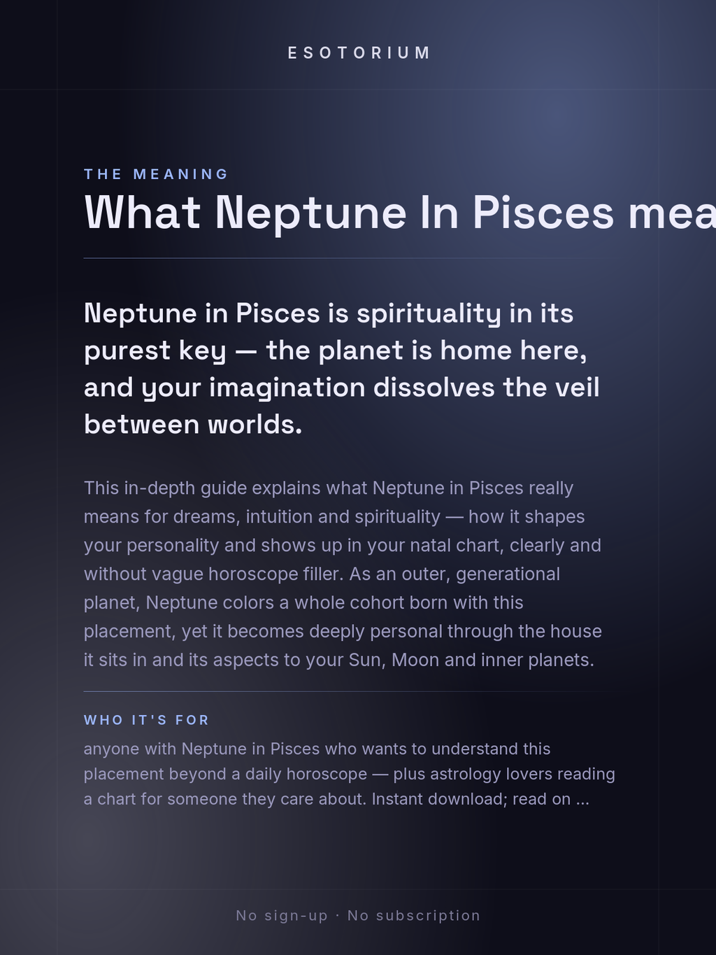 Neptune in Pisces — Meaning in Your Birth Chart — What it means
