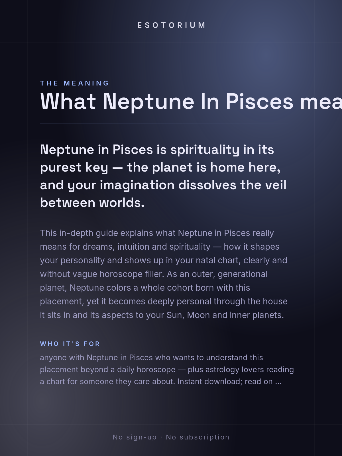 Neptune in Pisces — Meaning in Your Birth Chart — What it means