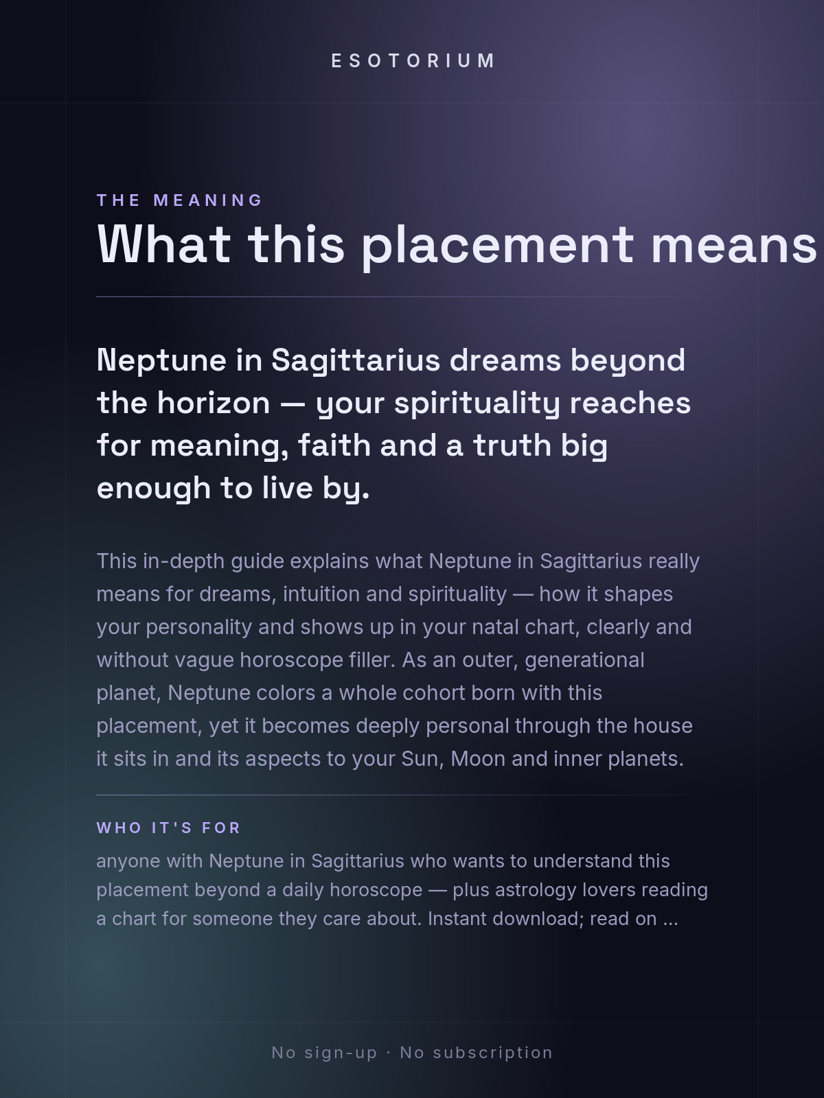 Neptune in Sagittarius — Meaning in Your Birth Chart — What it means