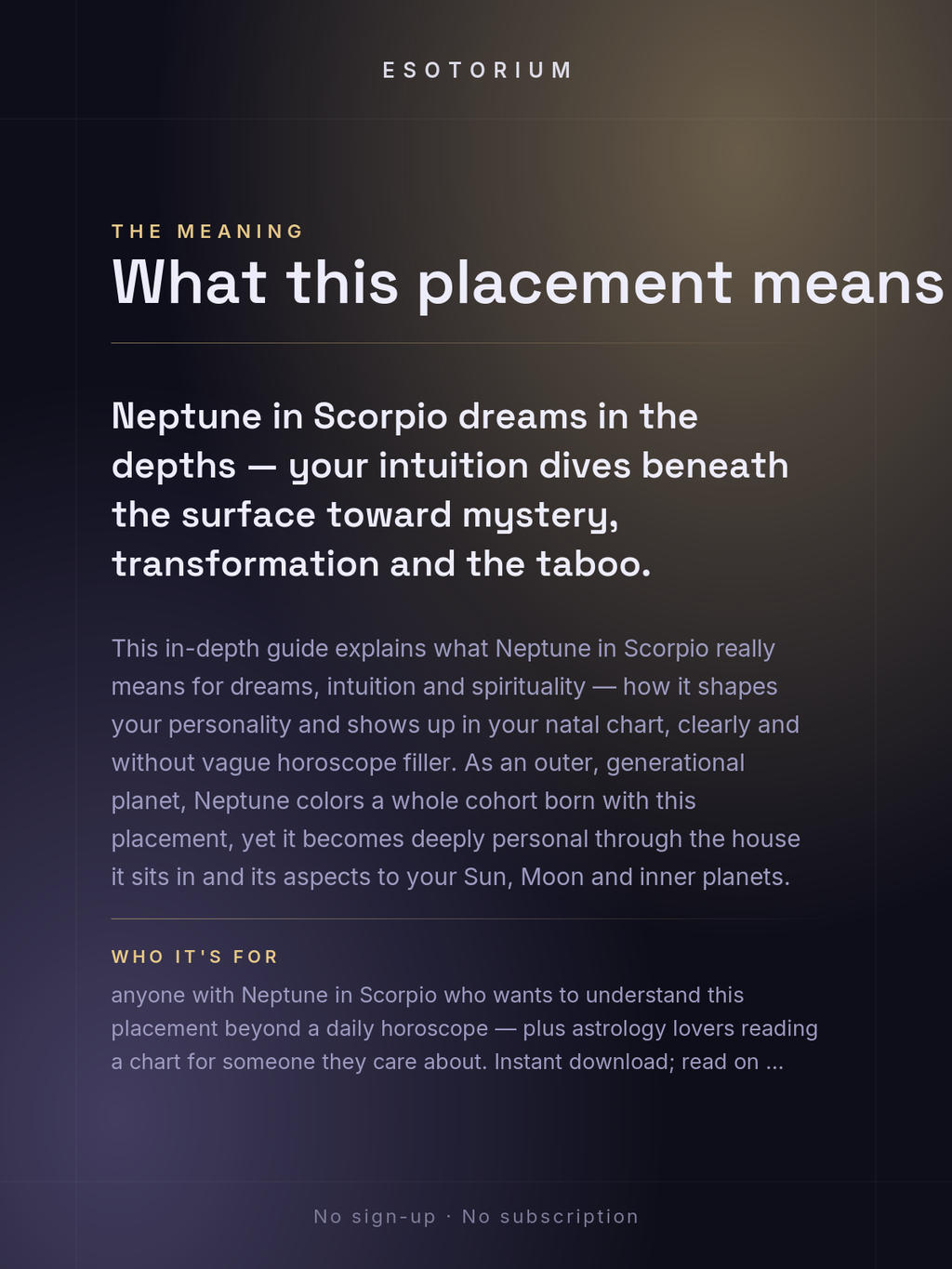 Neptune in Scorpio — Meaning in Your Birth Chart — What it means