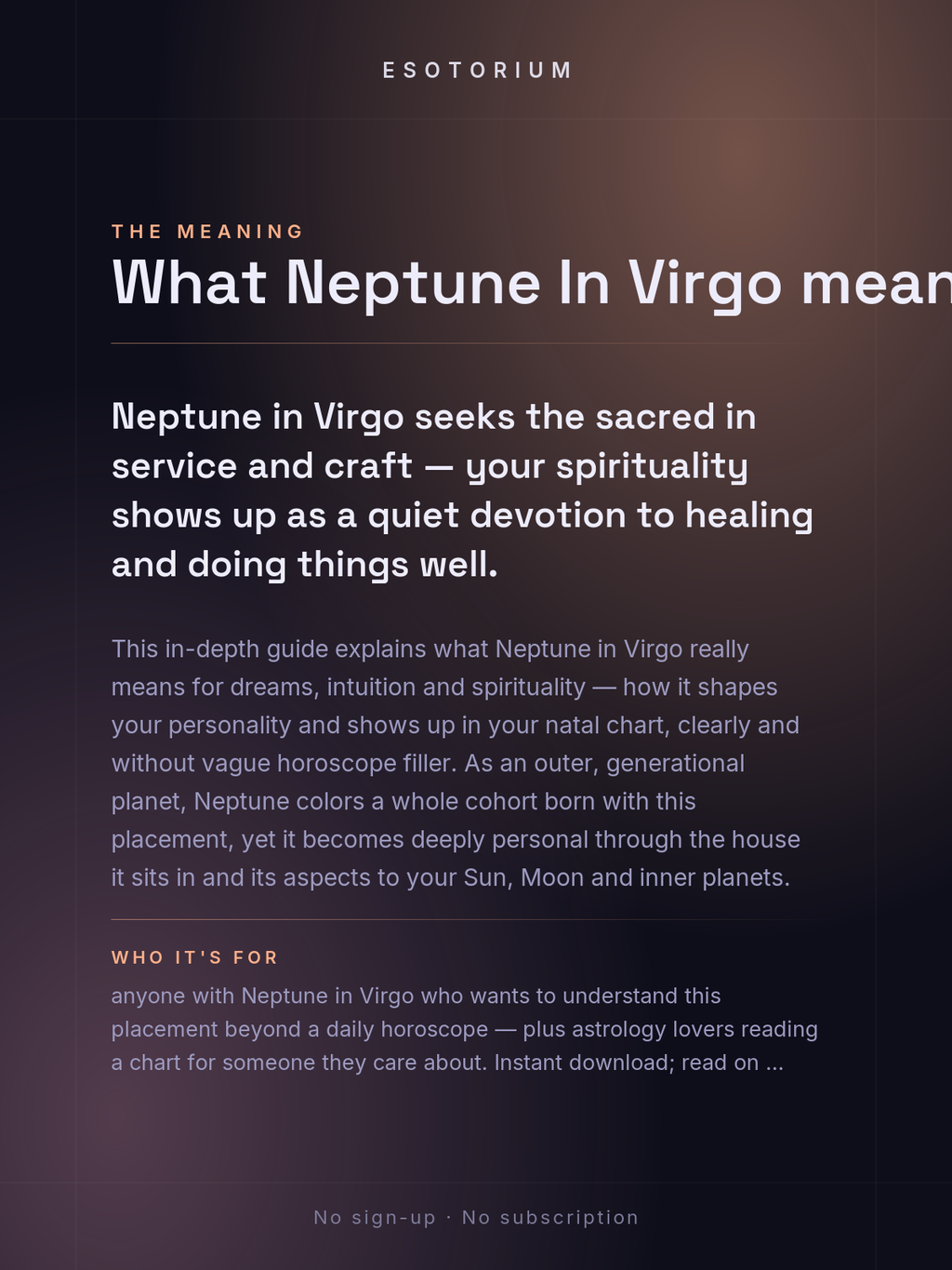 Neptune in Virgo — Meaning in Your Birth Chart — What it means