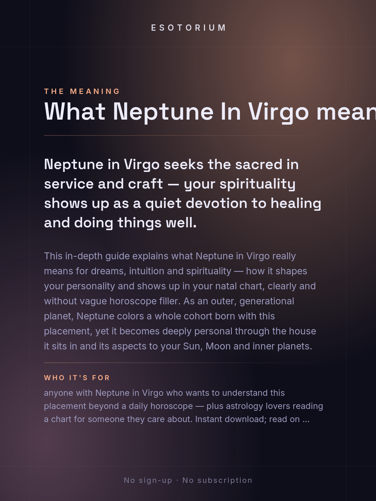 Neptune in Virgo — Meaning in Your Birth Chart — What it means