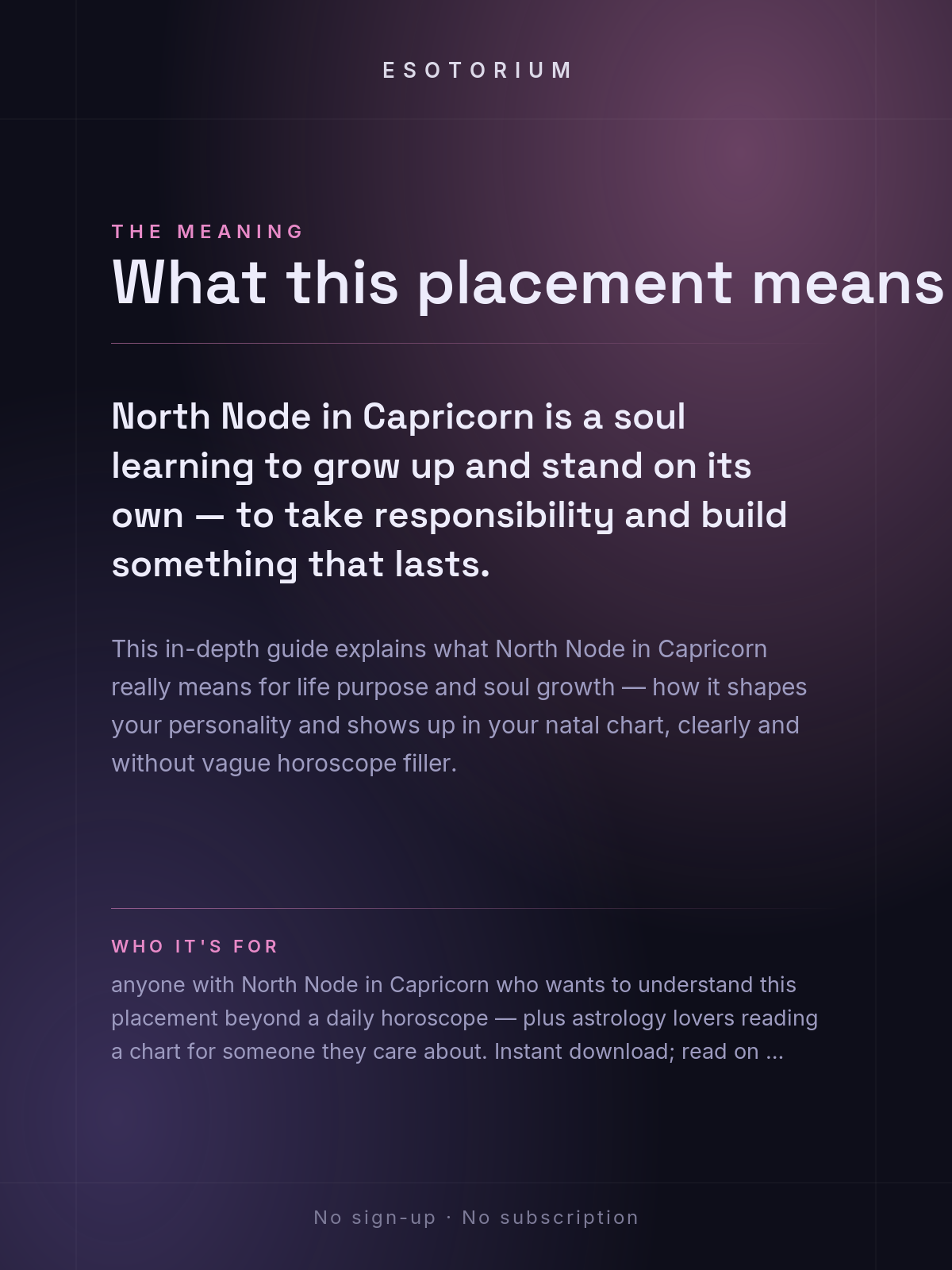 North Node in Capricorn — Meaning in Your Birth Chart — What it means