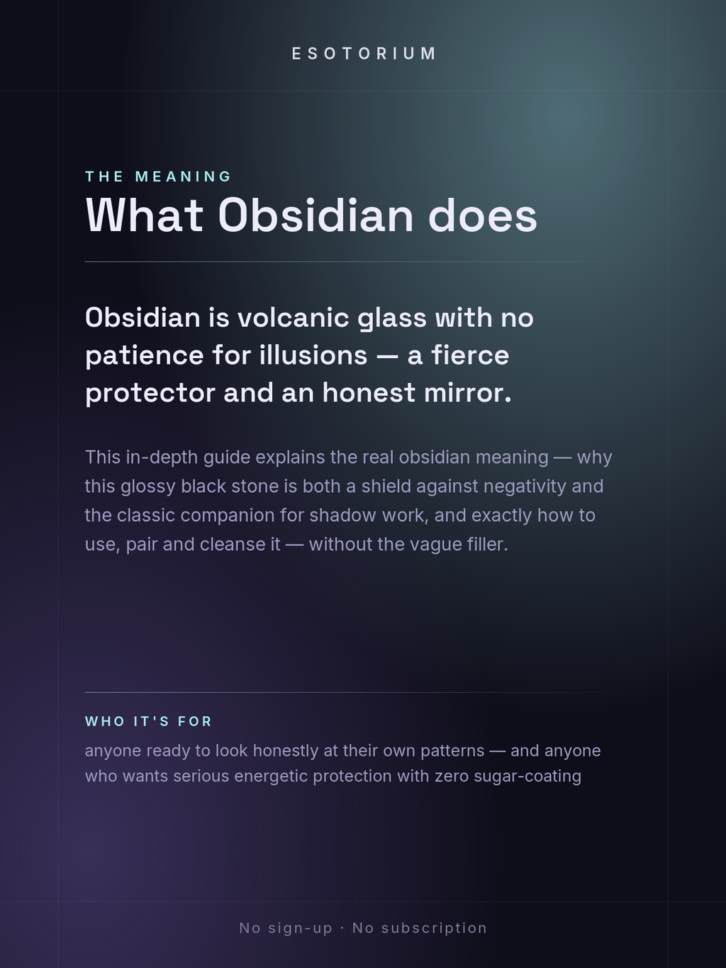 Obsidian — Meaning, Uses & Healing Properties — what it means
