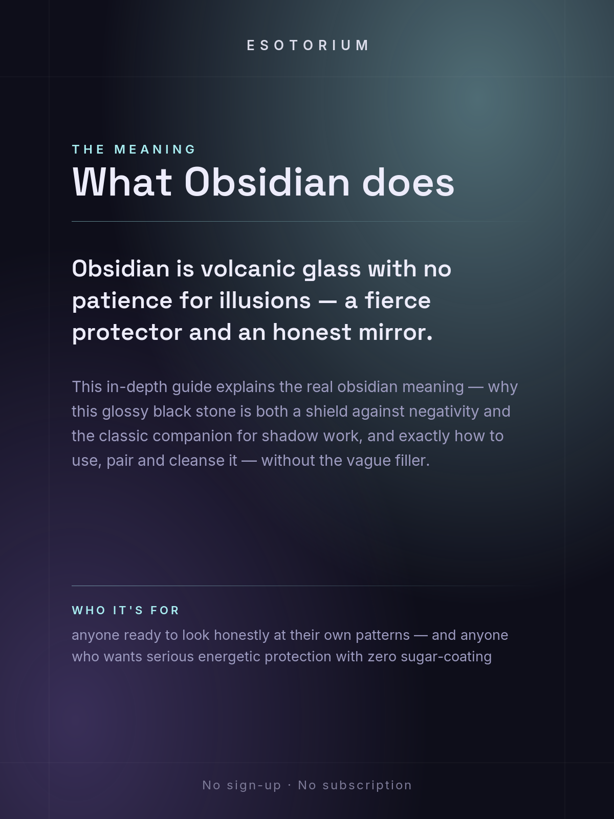Obsidian — Meaning, Uses & Healing Properties — what it means