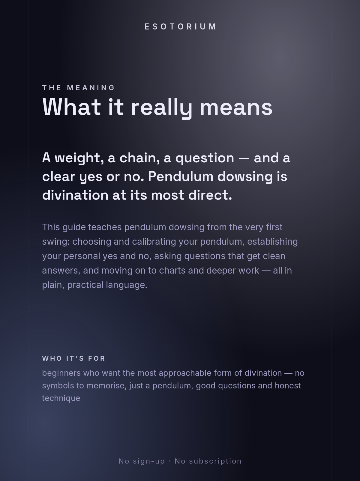 Pendulum Dowsing — Ask & Get Answers — what it means