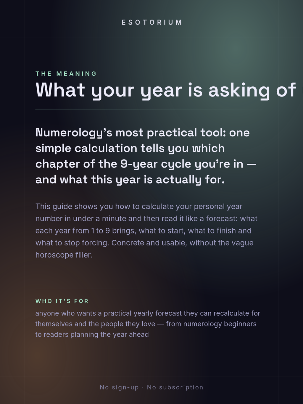 Your Personal Year Number — Forecast & Cycles — what it means