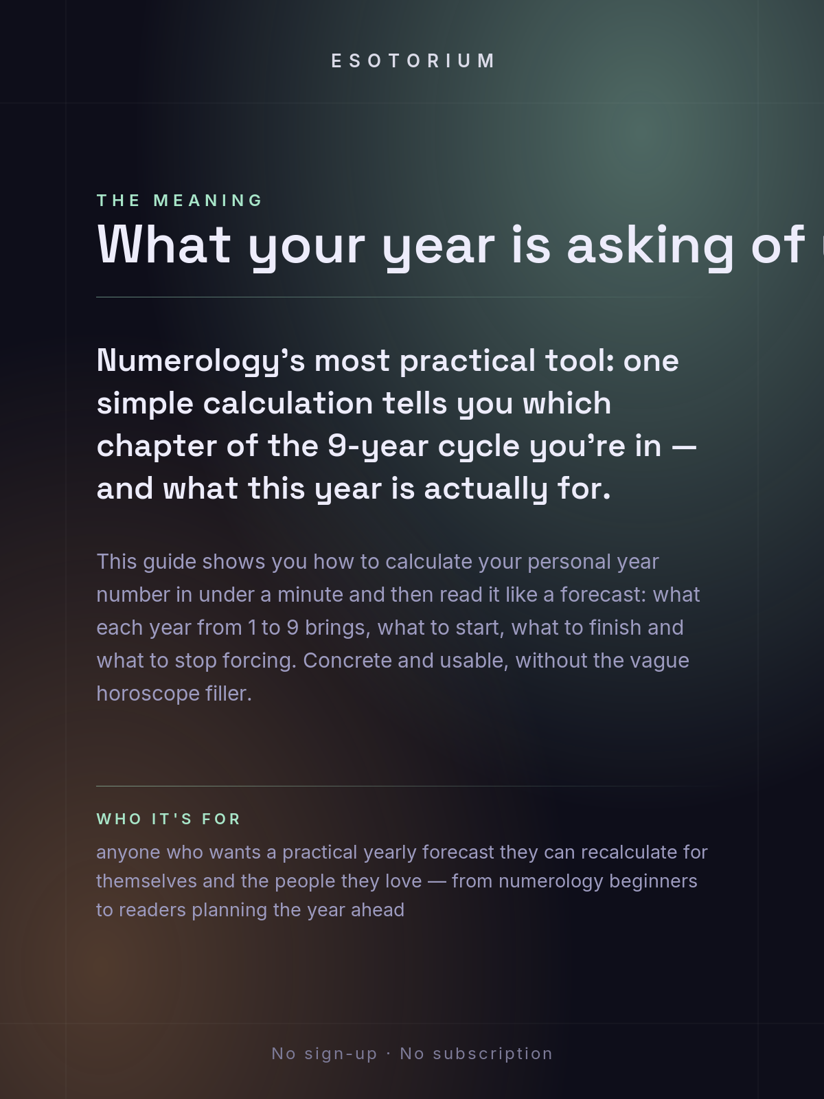 Your Personal Year Number — Forecast & Cycles — what it means