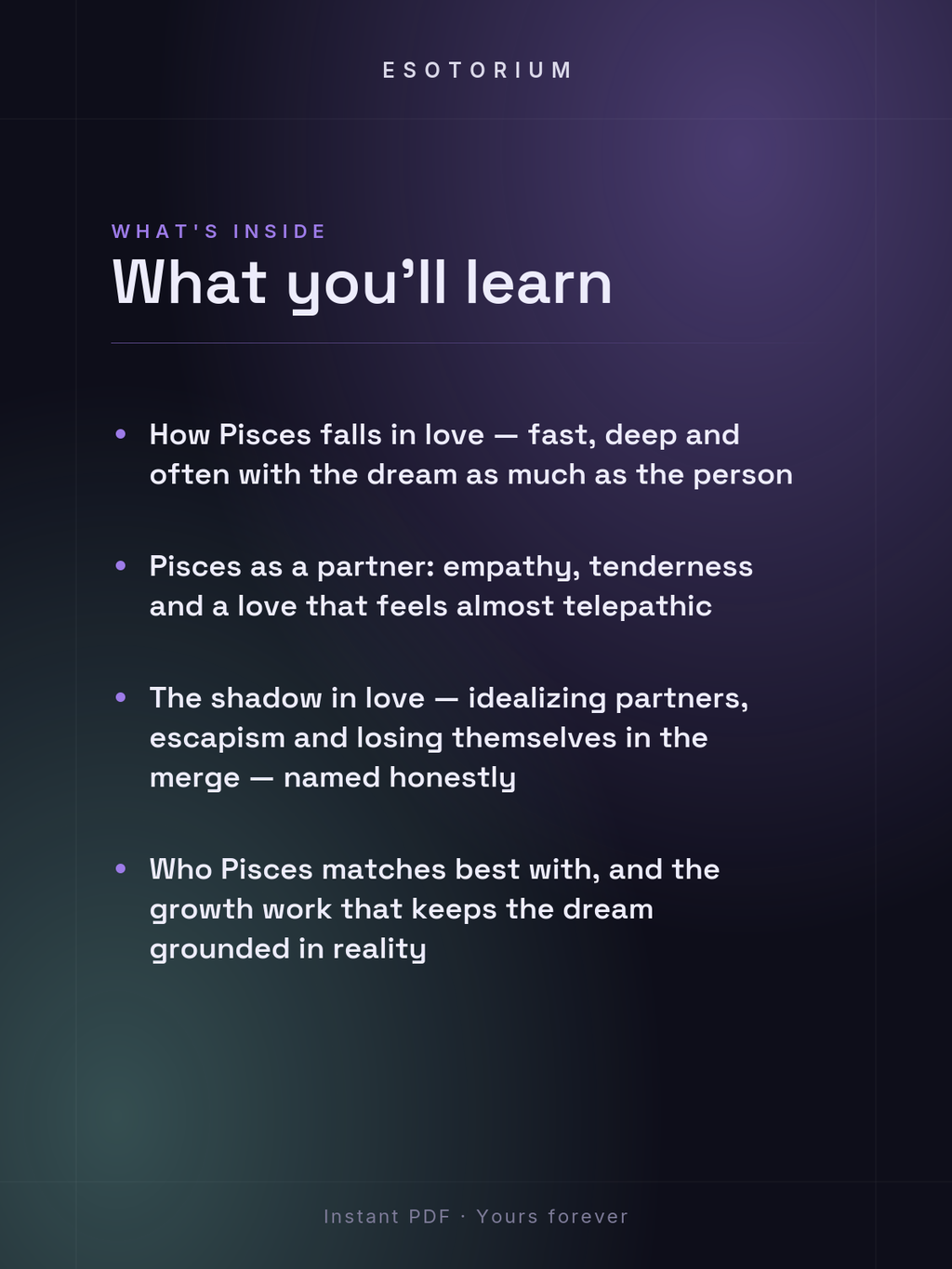 Pisces in Love & Relationships — what you'll learn