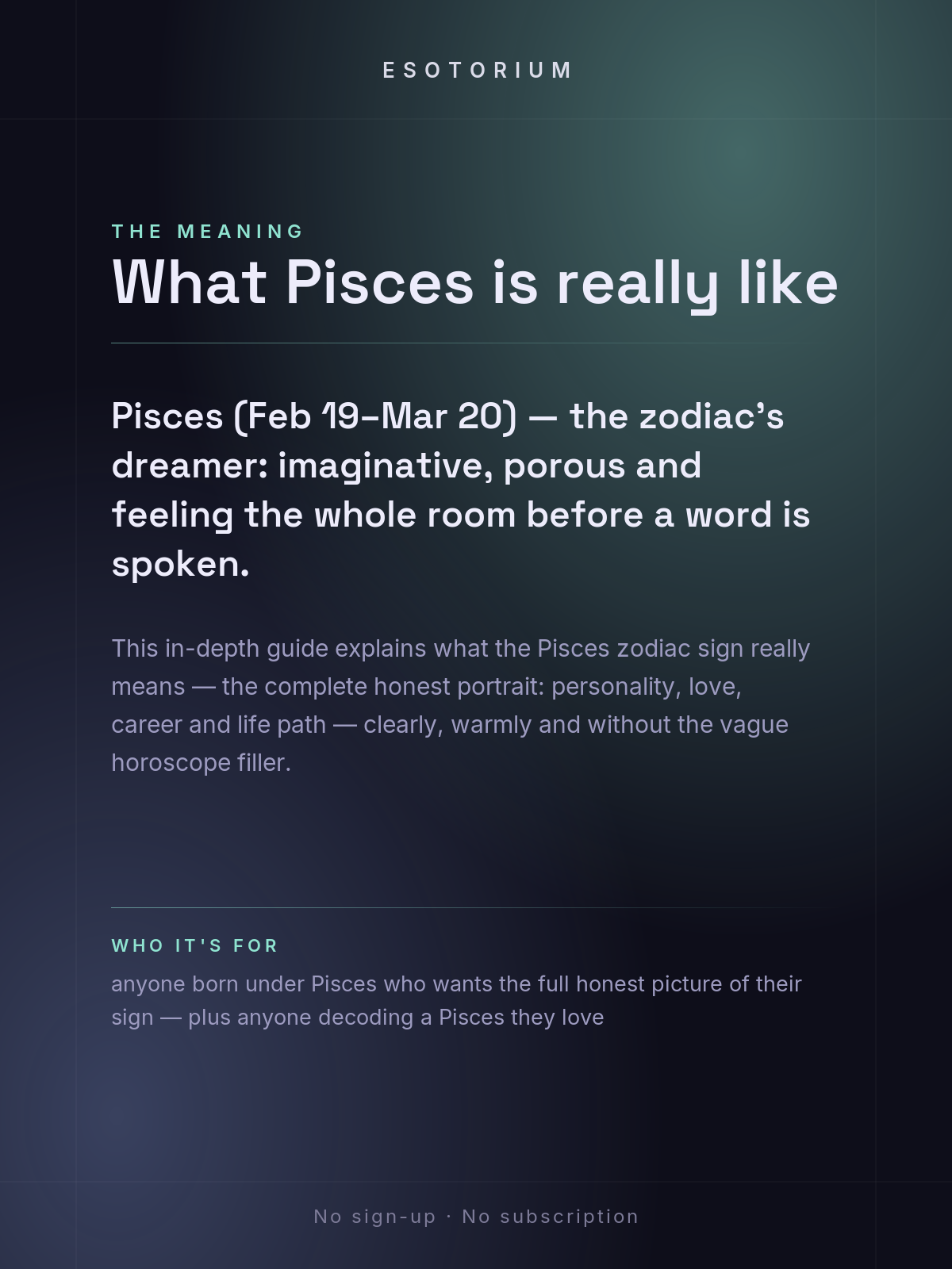 Pisces Zodiac Sign — Complete Personality Guide — what it means