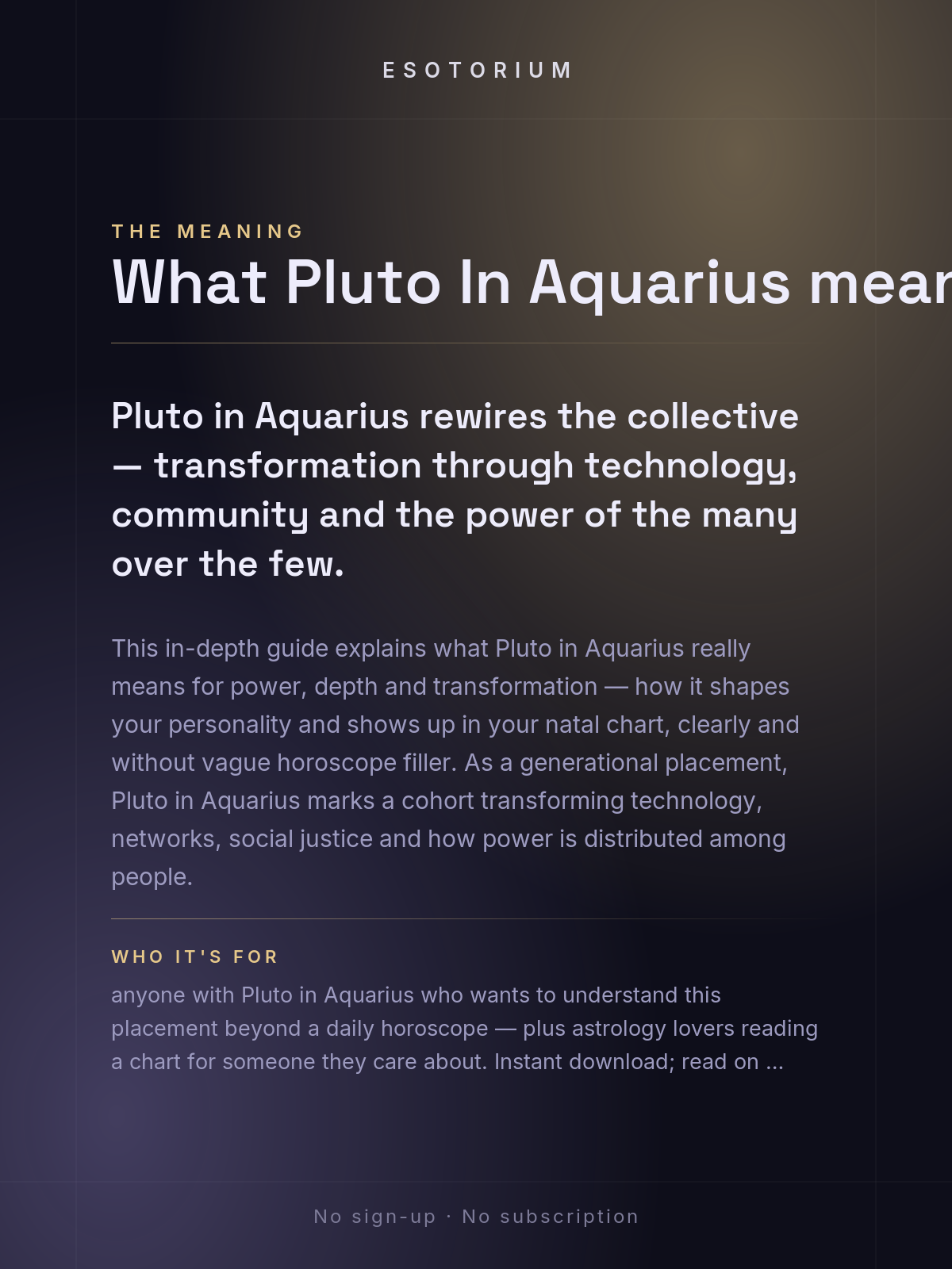 Pluto in Aquarius — Meaning in Your Birth Chart — What it means