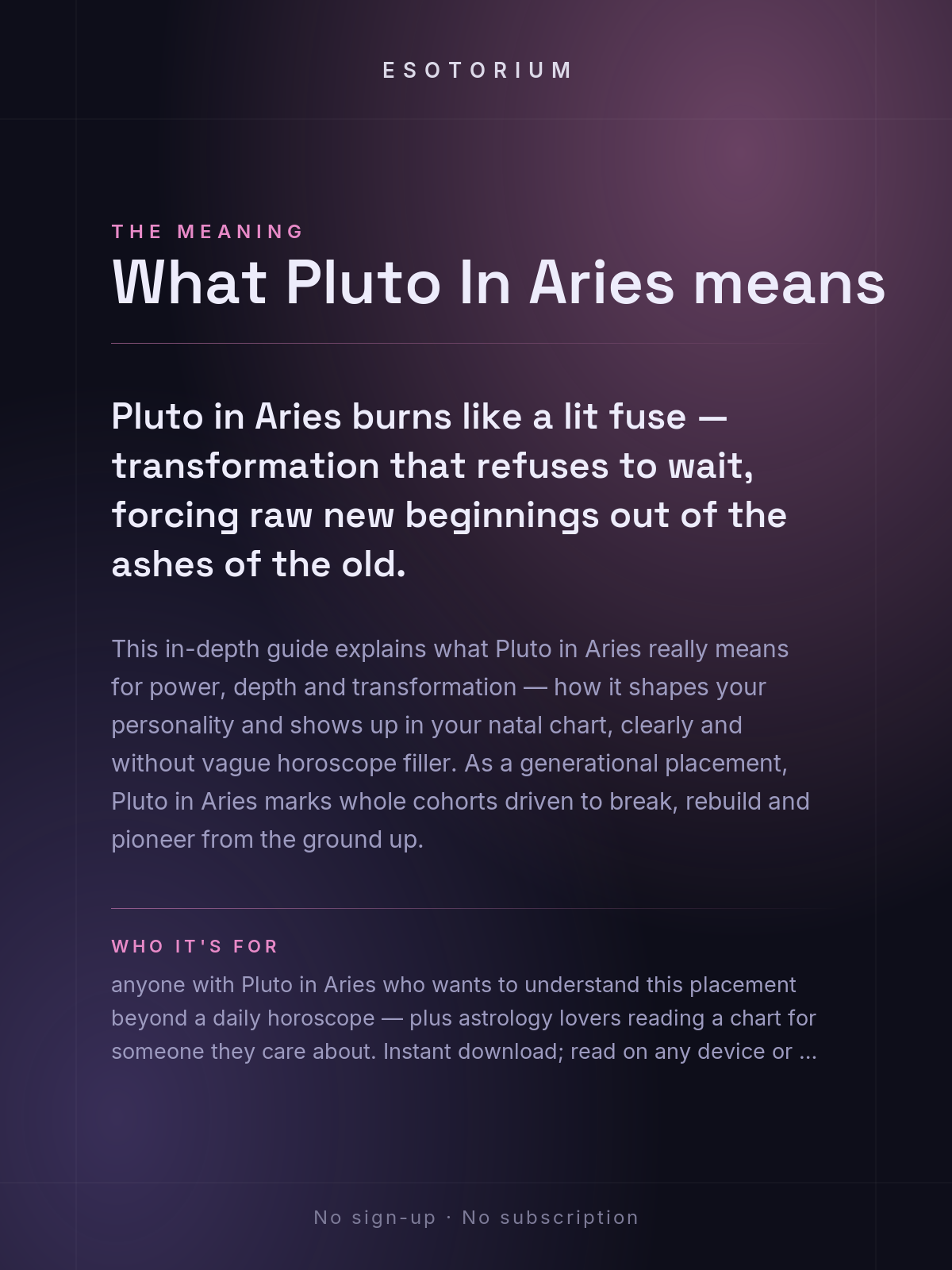 Pluto in Aries — Meaning in Your Birth Chart — What it means
