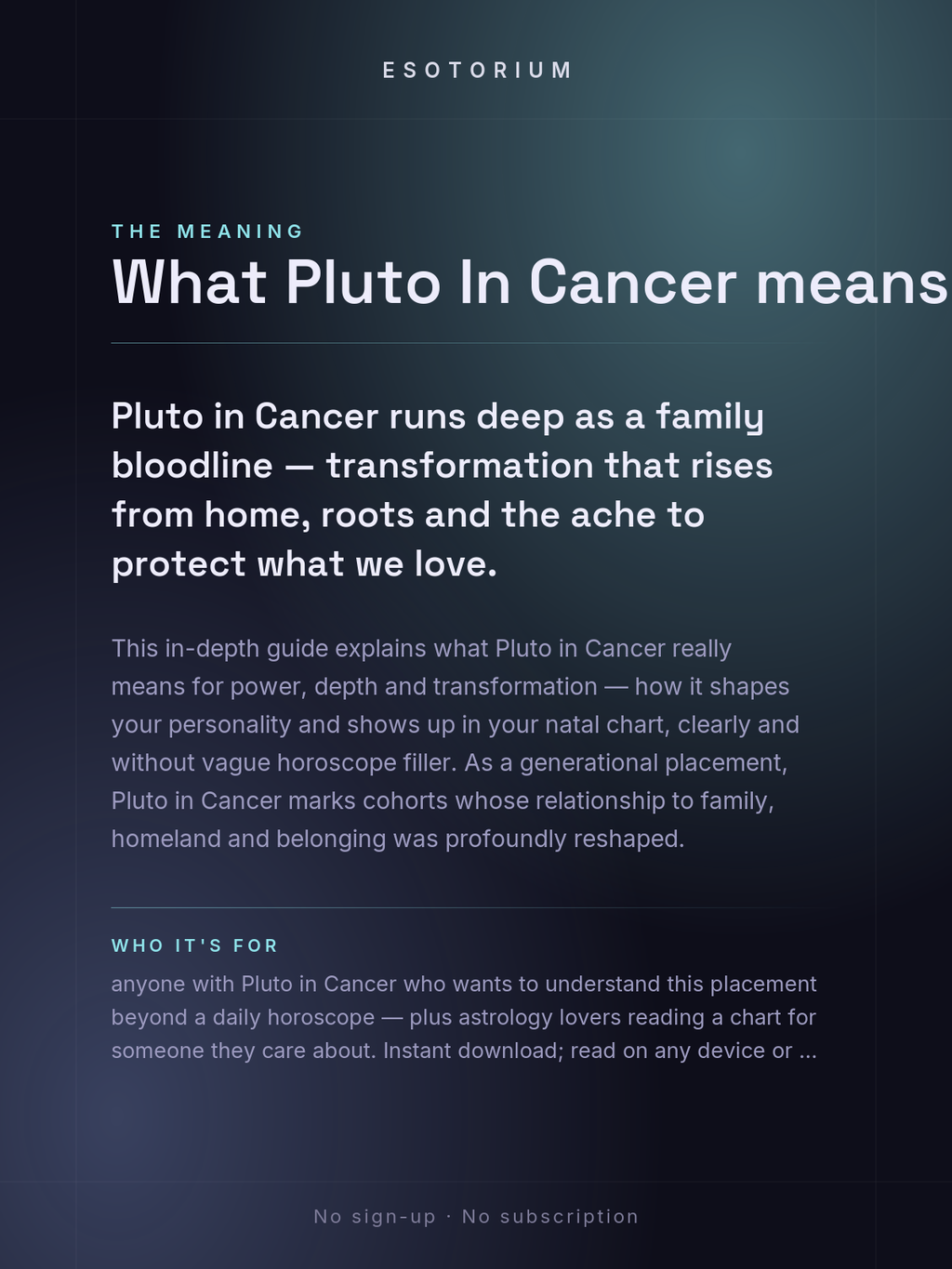 Pluto in Cancer — Meaning in Your Birth Chart — What it means