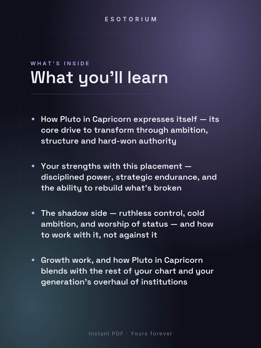 Pluto in Capricorn — Meaning in Your Birth Chart — What's inside