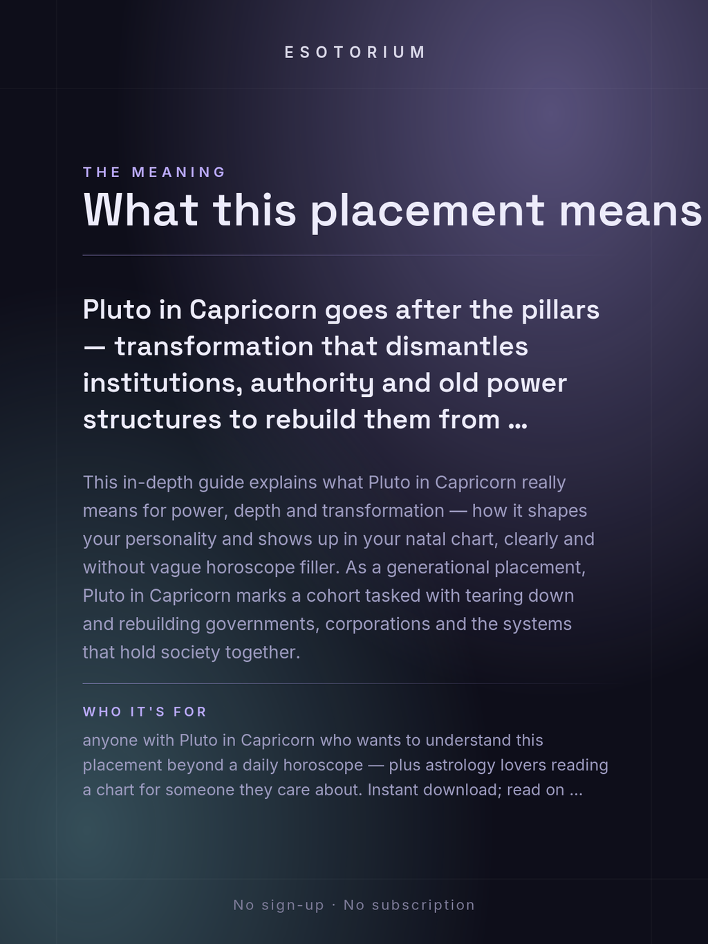 Pluto in Capricorn — Meaning in Your Birth Chart — What it means
