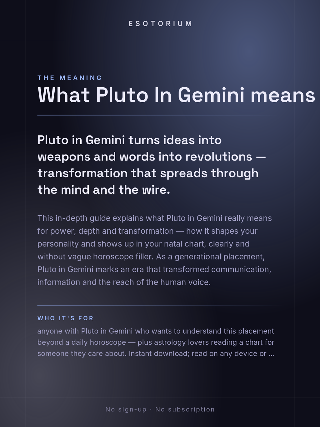Pluto in Gemini — Meaning in Your Birth Chart — What it means
