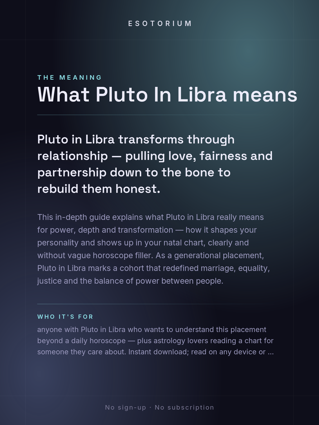 Pluto in Libra — Meaning in Your Birth Chart — What it means