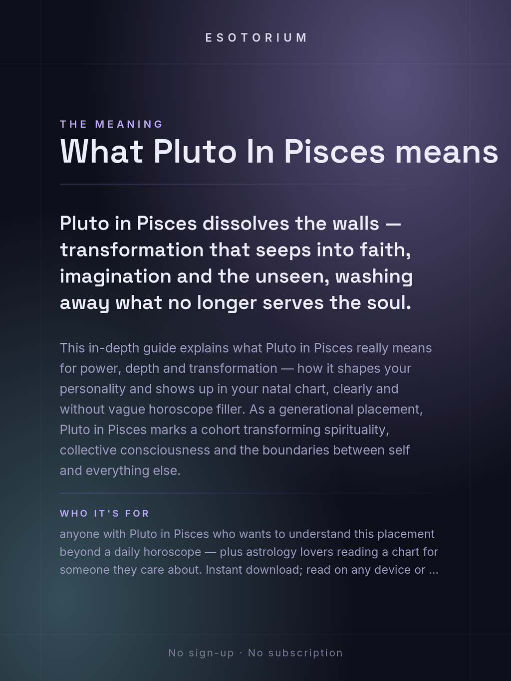 Pluto in Pisces — Meaning in Your Birth Chart — What it means