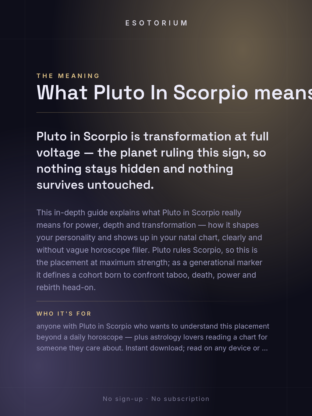 Pluto in Scorpio — Meaning in Your Birth Chart — What it means