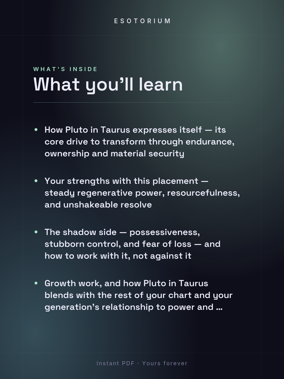 Pluto in Taurus — Meaning in Your Birth Chart — What's inside