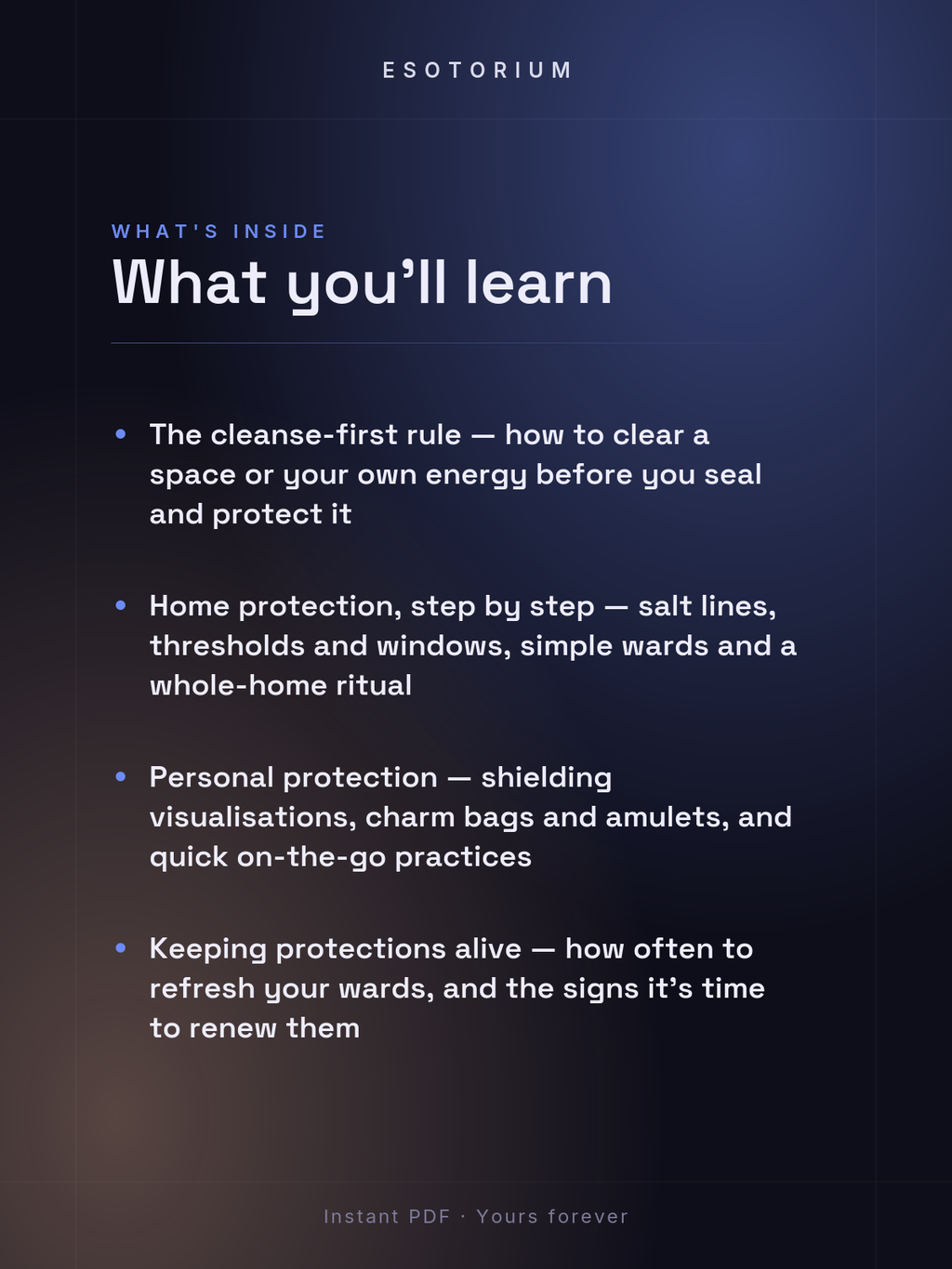 Protection Rituals & Spells — Practical Guide — what you'll learn