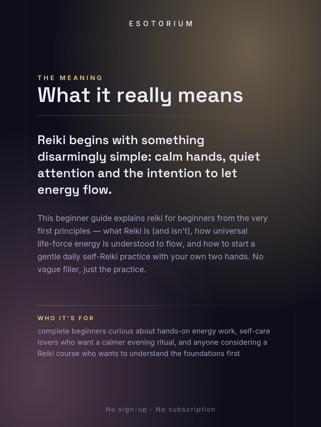 Reiki for Beginners — Energy Healing Basics — what it means
