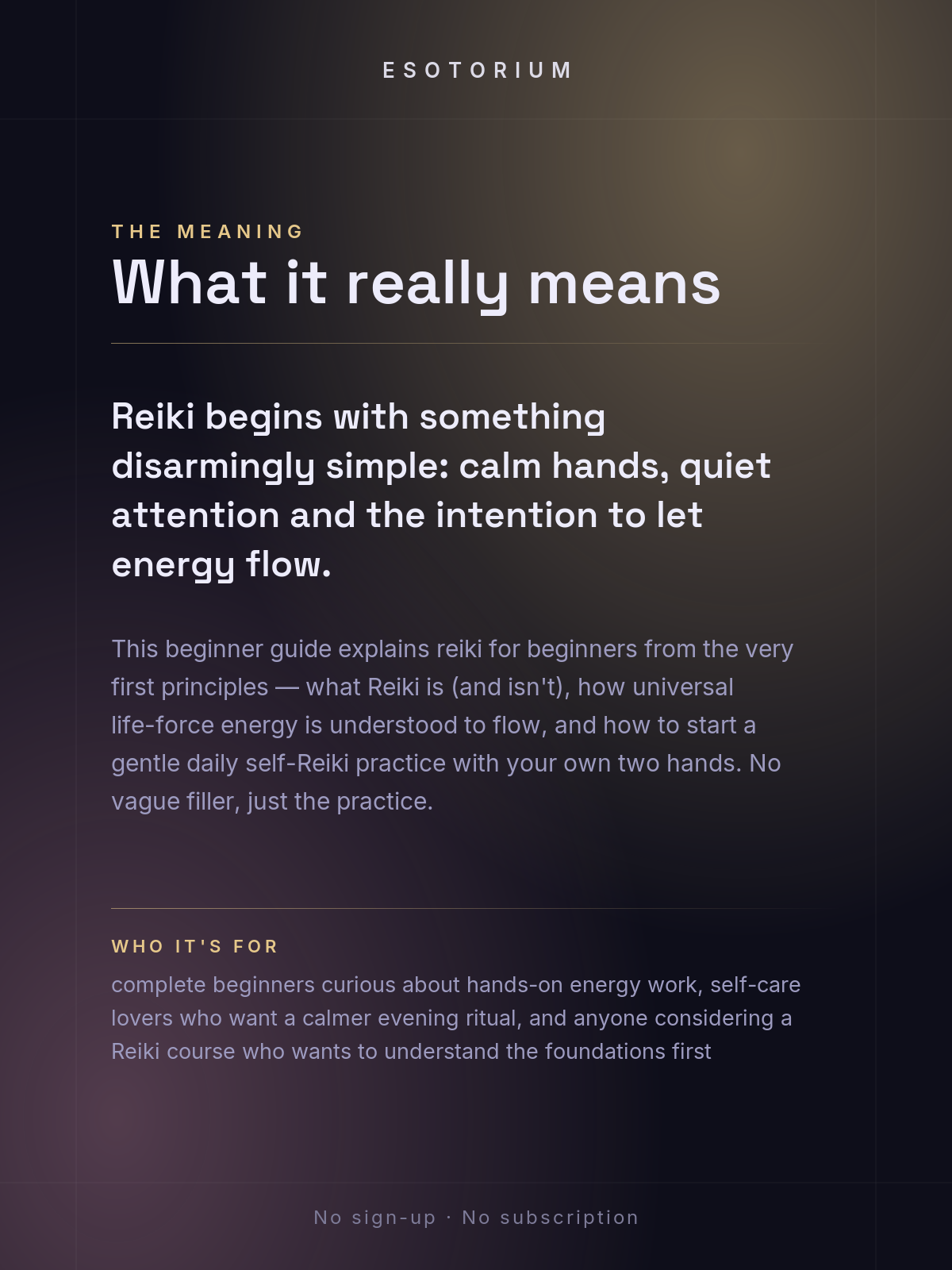 Reiki for Beginners — Energy Healing Basics — what it means